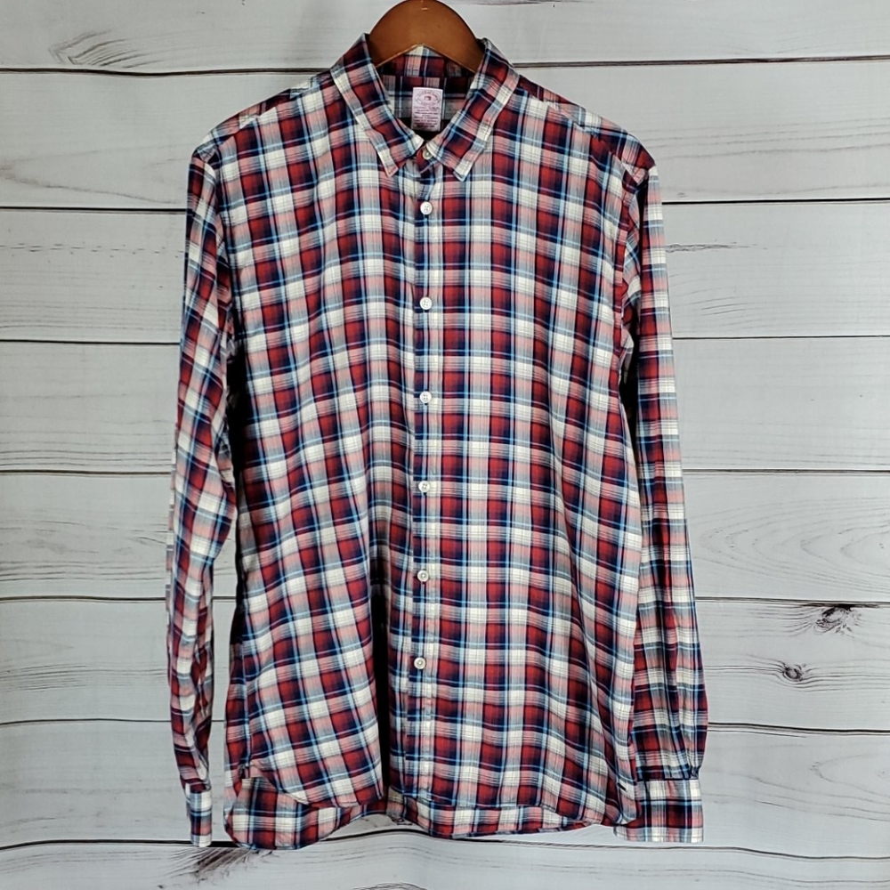 Scotch & Soda• xl shirt plaid button up red/blue